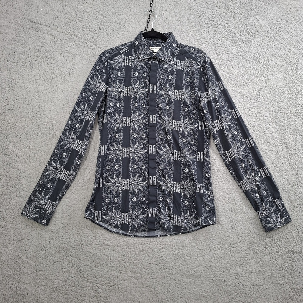 Reiss Mens M Slim Fit Long Sleeve Button Down Shirt Casual Knit Harry Old Money